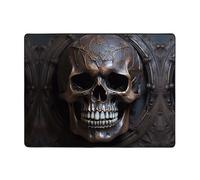HHGFASD Tapis de sol antidérapant de 160 x 121,9 cm, motif tête de mort couleur cuivre, bonne absorption de l'eau, adapté pour la cuisine, la salle de bain et le salon