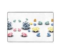 HHGFASD Tapis de sol en flanelle avec motif diamants colorés 152,4 x 99,1 cm pour salon, bureau, table basse, lit, balcon