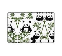 HHGFASD Tapis de sol en flanelle motif panda forêt bambou 152,4 x 99,1 cm pour salon, bureau, table basse, lit, balcon