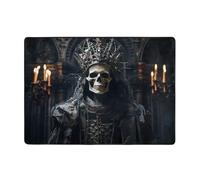 HHGFASD Tapis doux, moelleux, absorbant l'eau, durable, motif homme squelette avec couronne, pour salon, bureau, table basse, lit, balcon, 203,2 x 147,3 cm
