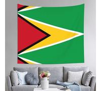 HHGFASD Tapisserie drapeau de la Guyane 152,4 x 129,5 cm, douce, légère pour une utilisation en intérieur et en extérieur. Pour chambre à coucher, décoration de dortoir, jeté de plage, tissu de