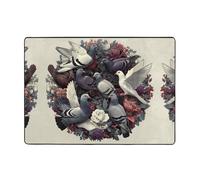 HHGFASD The Dove in the Wreath - Tapis doux, moelleux, absorbant l'eau, durable - Pour salon, bureau, table basse, lit, balcon, 203,2 x 147,3 cm