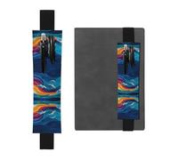 HHGFASD Trousse 2 en 1 en cuir PVC avec motif dauphins noirs et vagues arc-en-ciel, antidérapant, idéal pour les comptes de voyage, Noir , One Size, Sac à dos d'école