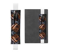 HHGFASD Trousse 2 en 1 en cuir PVC avec motif pain brûlé et antidérapant, idéal pour les comptes de voyage Noir, blanc, One Size, Sac à dos d'école