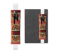 HHGFASD Trousse à crayons en cuir PVC 2 en 1 avec motif arc-en-ciel sur pain Noir, blanc, One Size, Sac à dos d'école