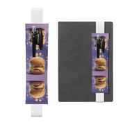 HHGFASD Trousse à crayons en cuir PVC 2 en 1 avec motif étoile noire et motif hamburger, antidérapant, indispensable pour les comptes de voyage, blanc, One Size, Sac à dos d'école