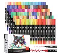 hhhouu Lot de 150 marqueurs pinceaux à double pointe pour adultes Professionnels livres de coloriage, cartes à dessin, journaux, planificateurs, lettrage à la main, calligraphie HO-150B