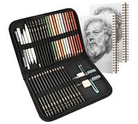 hhhouu Professionnel Colore Crayons de Dessin Art Set, Avec Graphite & Crayons de Couleur au Fusain, Matériel Artistique Idéal Cadeaux pour Artistes, Ėtudiants, Débutants BW-CPS-N01
