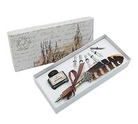 hhhouu Stylos Plume de Calligraphie Encre Set Dip Pen avec Plume 6pcs Plumes pour Signatures, Dessin, Ecriture, Décoration et Cadeau HO-Q-300