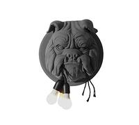 HHKQ Applique Murale Bulldog, Lampe Murale Créative Tête de Chien Éclairage Mural Tête d'animal Nordique E27 × 3 Résine Spots Muraux pour Salon Chambre Decorative,Noir