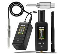 HHLPRO Système de guitare sans fil UHF avec antenne, portée de 80 m, 32 canaux, double contrôle du volume, audio rechargeable XLR émetteur-récepteur sans fil pour guitare, basse, instruments