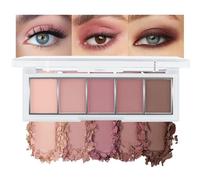 HHLTOH Palette de fards à paupières 5 couleurs café nude rose marron foncé mat velouté hautement pigmenté résistant à