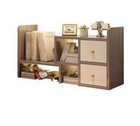 Hhmmei2024-23 Bibliothèque Bibliothèque de Bureau Extensible, Support Organisateur en Bois, avec 2 tiroirs, présentoir réglable, for étagère Rangement for Le et la Maison Organisateur de Stockage