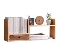 Hhmmei2024-23 Bibliothèque Bibliothèque de Bureau réglable Simple, étagère Rangement rétractable en Bois avec tiroirs, for présentoir d'étude à Domicile Organisateur de Stockage