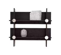 Hhmmei2024-23 Bibliothèque Étagères à Livres murales Noires, étagère d'affichage en Panneau synthétique, for Support décoratif d'organisateur de Bureau Salon (2 Niveaux) Organisateur de Stockage