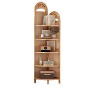 Hhmmei2024-23 Bibliothèque Meuble d'angle de Style rétro, Triangulaire, canapé, étagère Chambre Organisateur de Stockage(Natural)