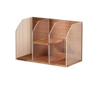 Hhmmei2024-23 Bibliothèque Support Organisateur d'étagère en Bois de Bureau, avec étagère d'affichage séparation Plastique, d'étude à Domicile ou Stockage Organisateur de Stockage(L45xW20xH36 cm)