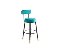 Hhmmei2024-23 Chaise de Bar Tabourets de Bar Tabouret de Bar Bleu, Chaise Haute en Fer, Tabouret inclinable Cuir, Pieds dorés Chaise Bar Haute(Grand)