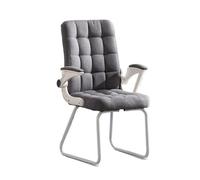 Hhmmei2024-23 Chaise Ergonomique Coussin en Tissu Chaise de Bureau à Domicile Chaise de Bureau Confortable et Douce Dossier Moyen Chaise de Bureau Base en métal sans Roues Chaise de Bureau(Grigio)