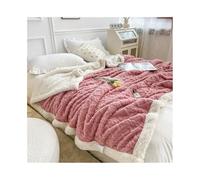 Hhmmei2024-23 Ensemble de draps Couverture Polaire Sherpa Douce avec 2 taies d'oreiller, Ensemble de couvertures en Flanelle épaisse, Confortable et Chaude(Pink,70x100cm 3pcs)