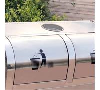 Hhmmei2024-23 Extérieur Poubelle d'extérieur à double compartiment en acier inoxydable avec cendrier Gain de place