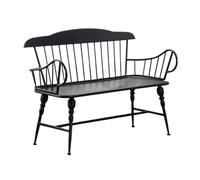 Hhmmei2024-23 Jardin Banc de Jardin en Fer for extérieur, mobilier de Balcon avec accoudoirs, siège Triple, siège de Parc, Patio, Loisirs, Noir (120 cm) Our Parc et Patio