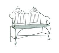 Hhmmei2024-23 Jardin Banc de Jardin Rustique en Fer avec accoudoirs et Dossier, mobilier d'extérieur 2 Places, bancs décoratifs for Balcon et terrasse Our Parc et Patio