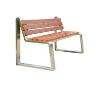 Hhmmei2024-23 Jardin Banc d'extérieur en Acier Inoxydable, siège arrière de Loisirs de Jardin, Chaise Longue Double en Bois Our Parc et Patio