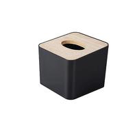 Hhmmei2024-23 Le Titulaire Boîte à mouchoirs carrée avec Couvercle en Bois, boîte en Papier de Soie Noire for Porte-Serviettes de Cuisine, Mallette de Rangement Moderne for la Maison Décoratif(Noir)