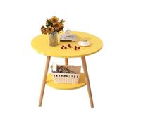 Hhmmei2024-23 Moderne Table d'appoint Ronde en Bois for Salon, réception, Balcon, Table à Manger décontractée pour Salon, Balcon(Yellow,Moyen)