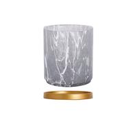Hhmmei2024-23 Pot de Fleurs Succulent Pot De Fleur Rond en Céramique Planteur Imitation Marbre Motif Décoration De Bureau Ornements Jardinières(Petit)