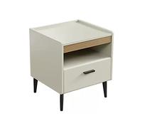 Hhmmei2024-23 Rangement Table de Chevet avec 1 Tiroir et Rangement Ouvert Table de Chevet Poignée Dorée Base Dorée for Chambre, Le Salon, Blanc pour Chambre