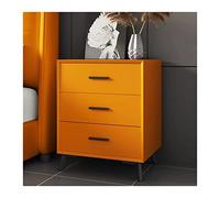 Hhmmei2024-23 Rangement Table de Nuit avec 3 tiroirs, Meuble de Rangement en Bois avec Base Robuste for Chambre à Coucher, Salon, placards, Meubles de Chevet, Orange, L49 x P40 x H60 cm pour Chambre