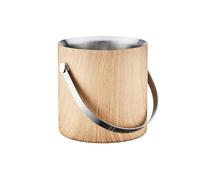 Hhmmei2024-23 Seau À Champagne Seau à Glace en Acier Inoxydable Grain de Bois avec Couvercle, Seau Champagne Polyvalent for Bar et fête Seau à Glaçons(Moyen)