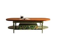 Hhmmei2024-23 Table Basse Table Basse Ovale en Bois avec tiroir et étagère à Accent Floral Rustique Table d'appoint de canapé