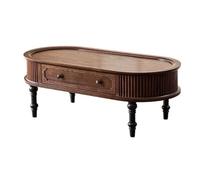 Hhmmei2024-23 Table Basse Table Basse Ovale Vintage en Bois avec tiroir Tables de Salon Traditionnelles Table d'appoint de canapé