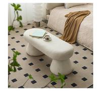 Hhmmei2024-23 Tabouret de Chevet Banc for Bout de lit Chambre à Coucher, Banc Ottoman avec Tissu bou extrémité en Fausse Fourrure, d'entrée rembourré for Salon, entrée(Blanc)