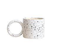 Hhmmei2024-23 Tasse à cappuccino Tasse à café en céramique motif tacheté avec anse, tasse for petit-déjeuner au lait d'avoine, 300 ml Tasse à café