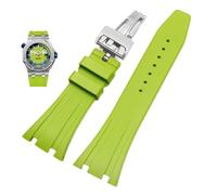 HHMRTYDG Silicone Watch Straps 26mm 27mm Watchband For AP 15400 15202 15500 15703 26470SO Royal Oak Offshore Men's Sports Rubber Bracelet(White-silver,27mm)