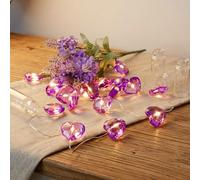 HHMTAKA Guirlande lumineuse en forme de cœur avec 20 micro LED blanc chaud sur fil argenté de 2 m - Éclairage romantique pour maison, chambre à coucher, mariage, décoration intérieure