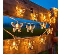 HHMTAKA Guirlande lumineuse en forme de papillon, 3 m, 20 LED USB, guirlande lumineuse décorative d'intérieur pour Noël, fête, mariage, balcon, tonnelle, jardin, camping