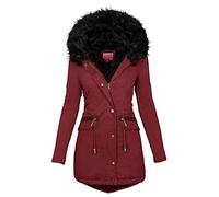 HHMY Parka d'Hiver Pour Femme : Manteau Chaud en Fourrure de Peluche Doublée, Coupe-Vent, Veste d'Extérieur Imperméable, Fourrure Synthétique, S à 5XL