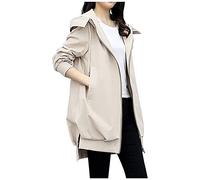 HHMY Veste de pluie pour femme doublée - Veste de transition imperméable respirante imperméable avec capuche et poche - Vestes d'extérieur unies coupe-vent veste fonctionnelle softshell parka de pluie