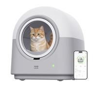 HHOLOVE TYPro Litière pour chat automatique mains libres robot auto-nettoyante pour plusieurs chats avec contrôle par application coffre-fort avec tapis de litière, sacs à déchets et désodorisant
