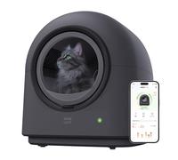 HHOLOVE TYPro Litière pour chat automatique mains libres robot autonettoyant pour plusieurs chats avec contrôle par application, coffre-fort avec tapis de litière, sacs à déchets et désodorisant, gris