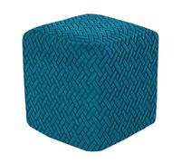 HHONGWYT Extensible Housse de Pouf Ottomane Carré 38x38/40x40/45x45/50x50cm Petit Housse Repose Pied Carré (Personnalisation Support) Jacquard Velours Housse de Protection Pouf,#1,45x45x45cm