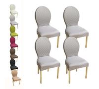 HHONGWYT Housse de Chaise Dossier Rond Housse de Chaise en Pieds Bois Salle à Manger Ovale Lot de 4/6/2 Petit/Grand Housse Protection Chaise, Couverture Couvre Chaise Salle à Manger,E 4pcs,1Large