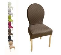 HHONGWYT Housse de Chaise Dossier Rond Lot de 4/6/2 Housse de Chaise en Pieds Bois Salle à Manger Ovale Petit/Grand Housse Protection Chaise, Couverture Couvre Chaise Salle à Manger,G 1pcs,1Small