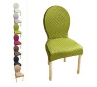 HHONGWYT Housse de Chaise Dossier Rond Lot de 4/6/2 Housse de Chaise en Pieds Bois Salle à Manger Ovale Petit/Grand Housse Protection Chaise, Couverture Couvre Chaise Salle à Manger,F 1pcs,1Large