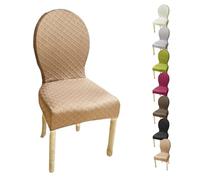 HHONGWYT Housse de Chaise Dossier Rond Lot de 4/6/2 Housse de Chaise en Pieds Bois Salle à Manger Ovale Petit/Grand Housse Protection Chaise, Couverture Couvre Chaise Salle à Manger,H 1pcs,1Small